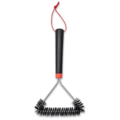 Weber Grills 12-Inch Three-Sided Grill Brush -Kitchen BBQ Sale weber 12 inch three sided brush overhead view